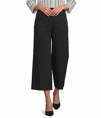 Investments Petite Size Wide Leg Pull-On Twill Crop Pants