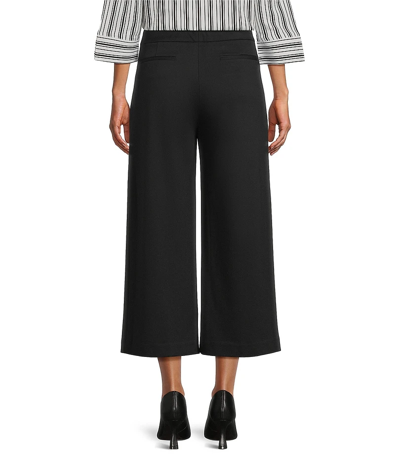 Investments Petite Size Wide Leg Pull-On Twill Crop Pants