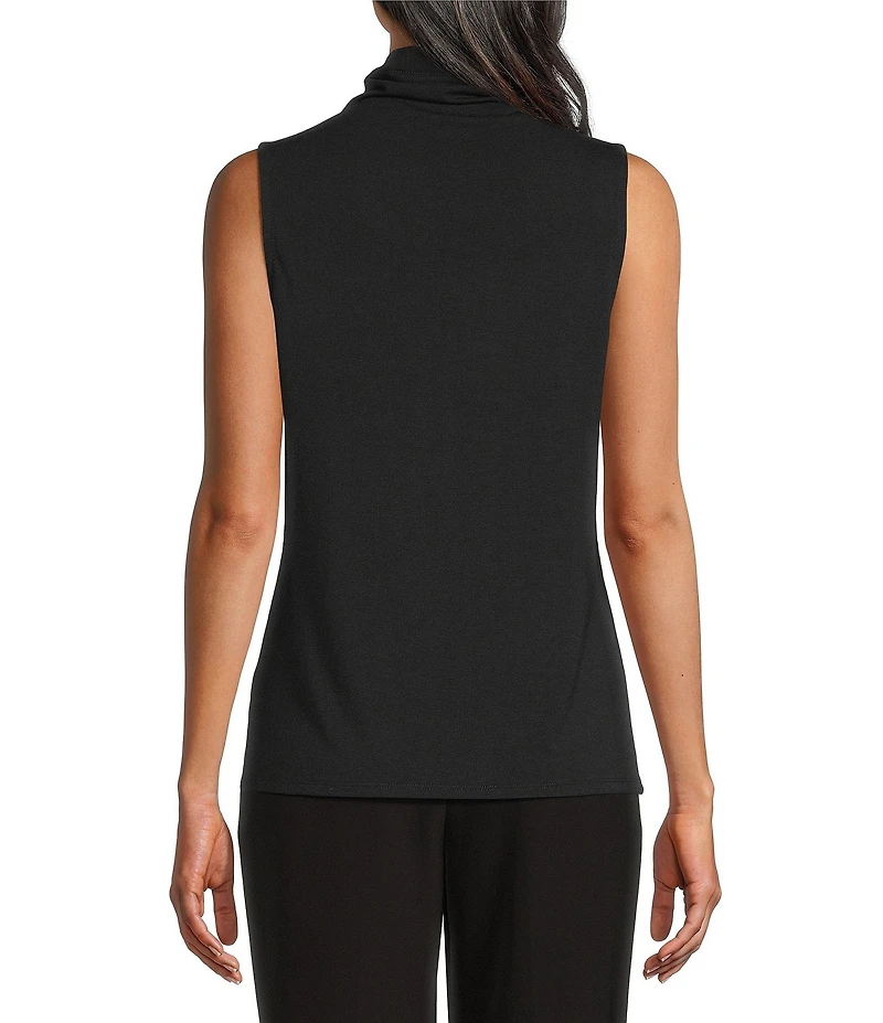 Investments Petite Solid Mock Neck Pullover Sleeveless Top