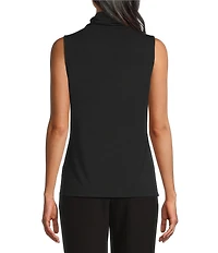 Investments Petite Solid Mock Neck Pullover Sleeveless Top
