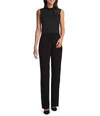 Investments Petite Solid Mock Neck Pullover Sleeveless Top