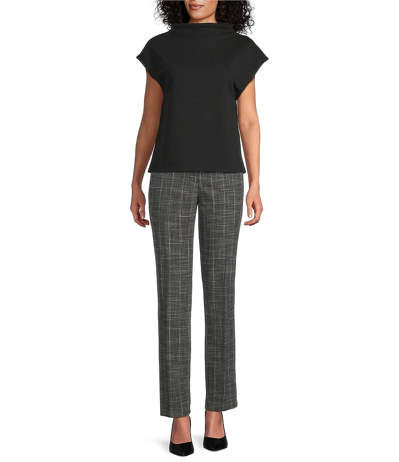 Investments Petite Static Grid 5TH AVE fit Straight Leg Tummy Control Pants