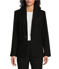 Investments Platinum Suiting Long Sleeve One Button Notch Lapel Blazer