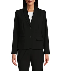 Investments Platinum Suiting Long Sleeve Two Button Notch Lapel Blazer