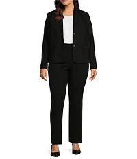 Investments Platinum Suiting Plus Size Long Sleeve Two Button Notch Lapel Blazer