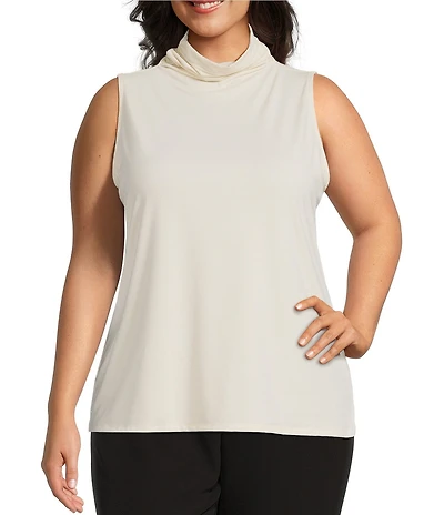 Investments Plus Angora Mock Neck Pullover Sleeveless Top