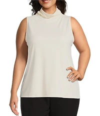 Investments Plus Angora Mock Neck Pullover Sleeveless Top
