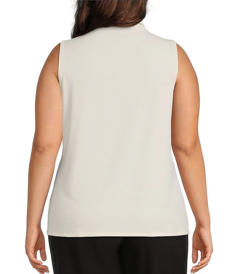 Investments Plus Angora Mock Neck Pullover Sleeveless Top