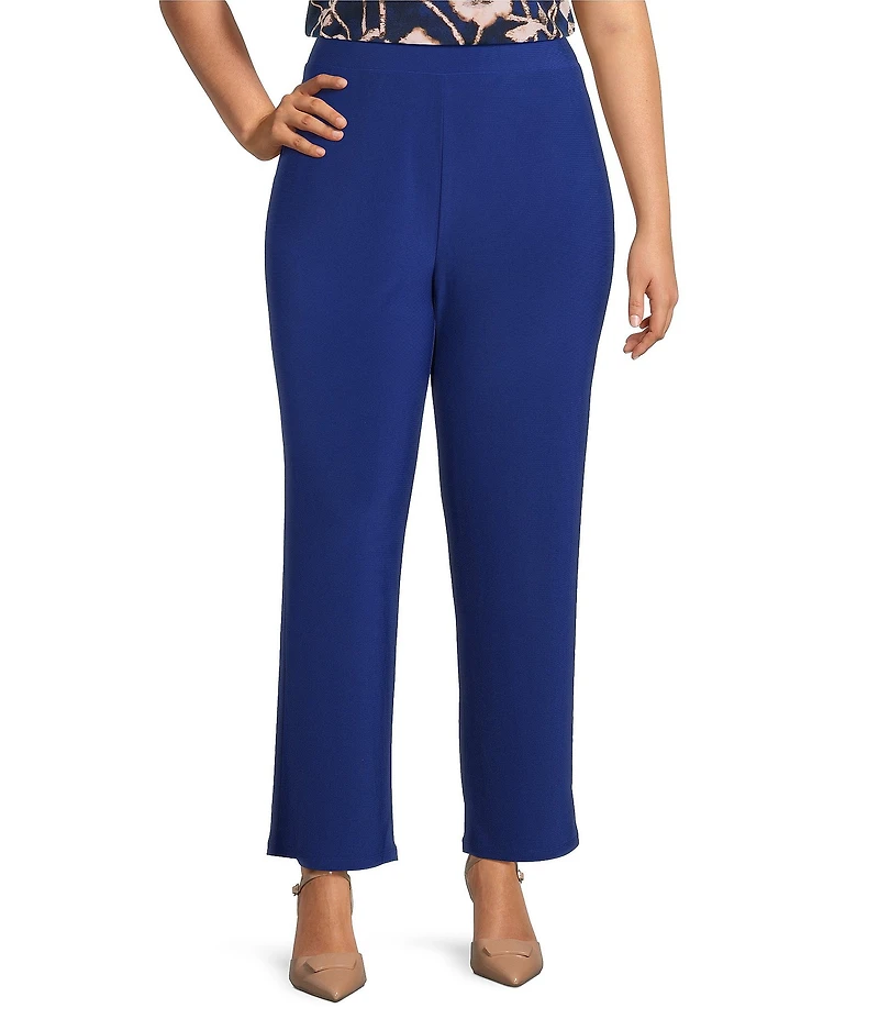 Investments Plus Bellwether Blue Pull-On Soft Straight Leg Pants