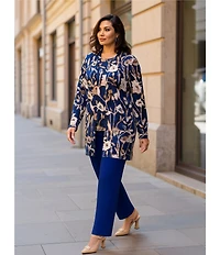 Investments Plus Bellwether Blue Pull-On Soft Straight Leg Pants