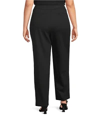 Investments Plus Black Seamed Waist Straight Leg Pants