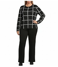 Investments Plus Black Wide Leg Full Length Pants