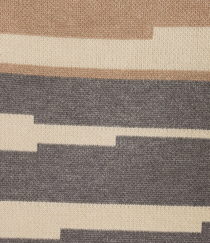 Investments Plus Broken Stripe Long Sleeve Crew Neck Pullover Top