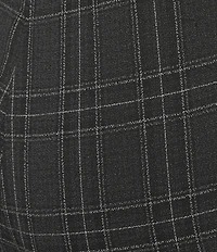 Investments Plus Charcoal Plaid the PARK AVE fit Stretch Front Pocketed Tummy Control Straight Leg Pants