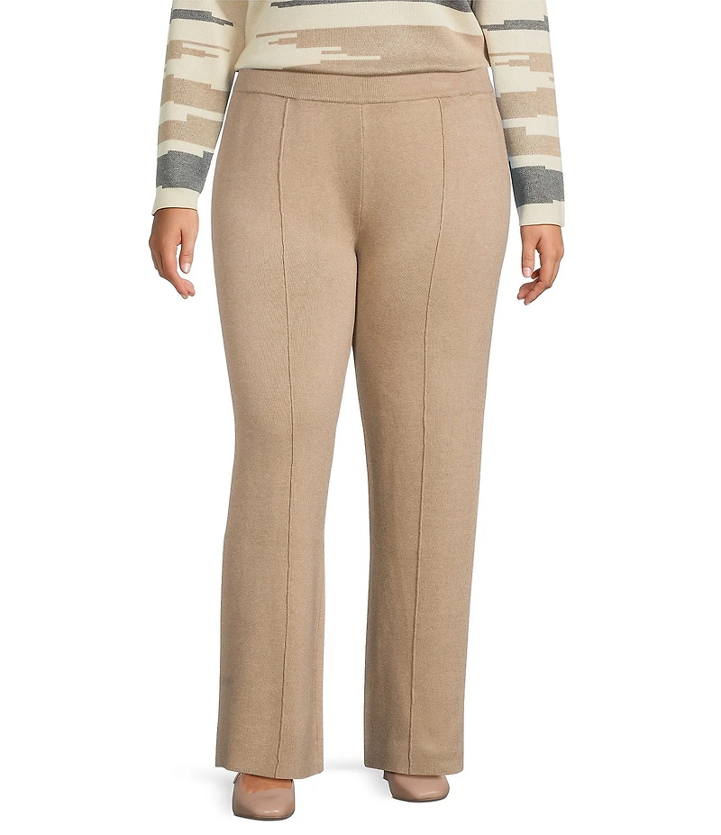 Investments Plus Coca Mocha Heather Wide Leg Full Length Pants