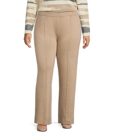 Investments Plus Coca Mocha Heather Wide Leg Full Length Pants