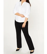 Investments Plus Size Taylor Gold Label Non-Iron 3/4 Sleeve Button Front Shirt