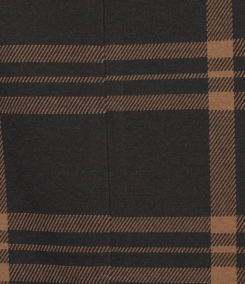 Investments Plus Large Windowpane Long Sleeve One Button Notch Lapel Blazer