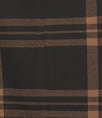 Investments Plus Large Windowpane Long Sleeve One Button Notch Lapel Blazer