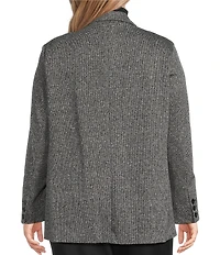 Investments Plus Melange Long Sleeve One Button Notch Lapel Blazer