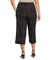 Investments Plus Plaid Park Ave Pull-On Wide Leg Crop Pants
