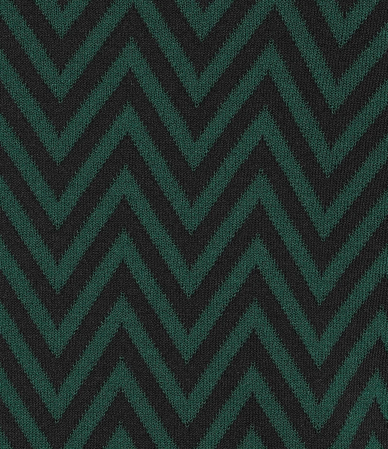 Investments Plus Rainforest Zig-Zag Mock Neck Pullover Long Sleeves Top