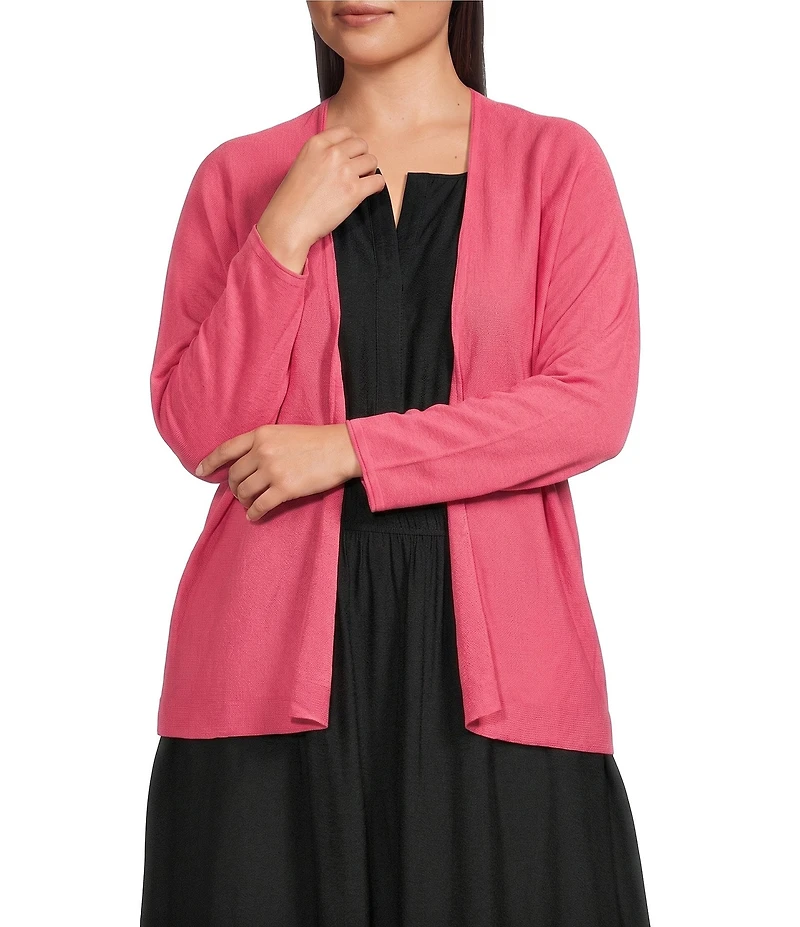 Investments Plus Size 3/4 Dolman Sleeve Open Front Cardigan
