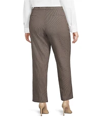 Investments Plus Size 5TH AVE Fit Houndstooth Straight Leg Pants