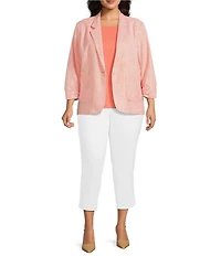 Investments Plus Size Cap Sleeve Boat Neck Rory Knit Tee