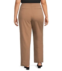 Investments Plus Size Coca Mocha Heather Seamed Waist Straight Leg Pants