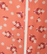 Investments Plus Size Geo Bouquet Mixed Print 3/4 Sleeve Split Round Neck Blouse