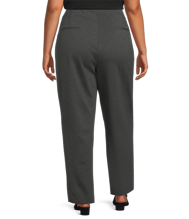 Investments Plus Size Medium Gray Heather Pintuck Slim Leg Pants
