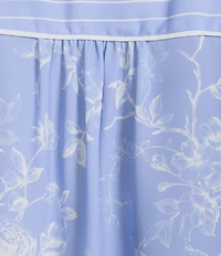 Investments Plus Size Paired Stripe Mixed Print 3/4 Sleeve Split Round Neck Blouse