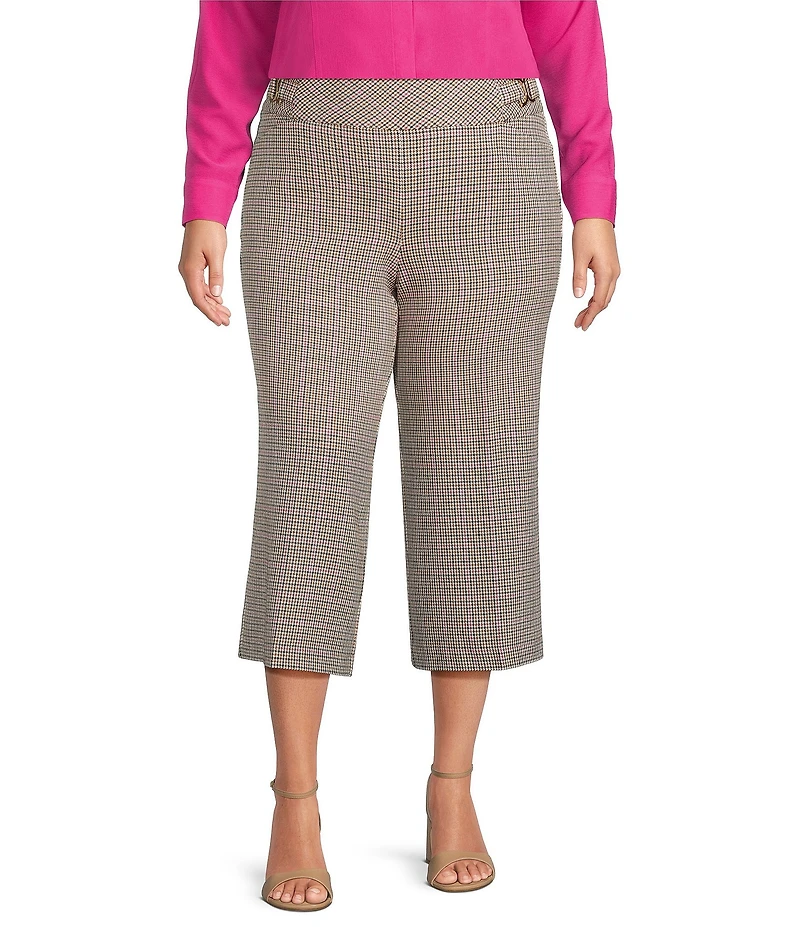 Investments Plus Size Park Ave Pull On Wide Leg Crop Pants