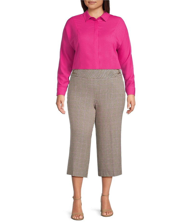 Investments Plus Size Park Ave Pull On Wide Leg Crop Pants