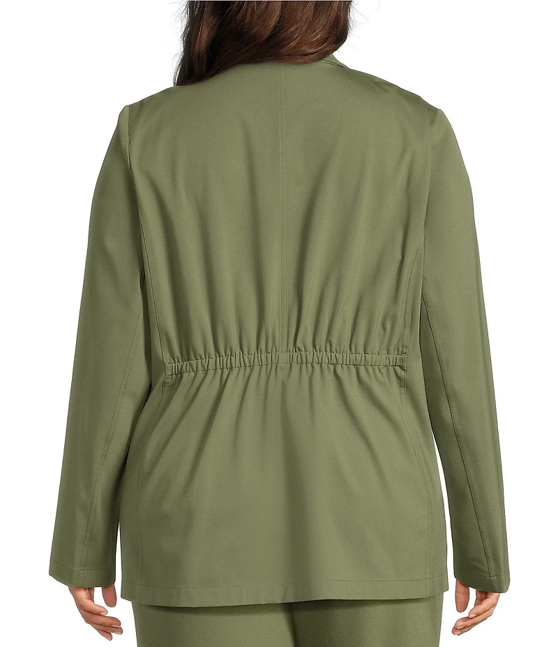 Investments Plus Size Performance Traveler Long Sleeve One Button Notch Lapel Blazer