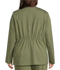 Investments Plus Size Performance Traveler Long Sleeve One Button Notch Lapel Blazer