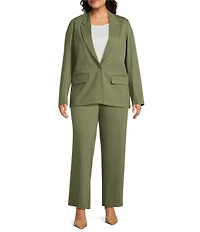 Investments Plus Size Performance Traveler Long Sleeve One Button Notch Lapel Blazer