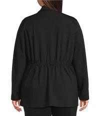 Investments Plus Size Performance Traveler Long Sleeve One Button Notch Lapel Blazer