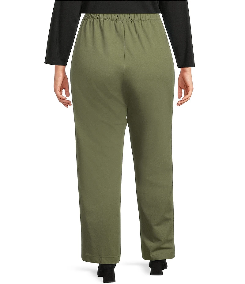 Investments Plus Size Performance Traveler Pull On Straight Leg Pants
