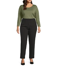 Investments Plus Size Performance Traveler Pullover 3/4 Sleeve Scoop Neck Top