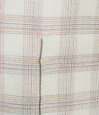 Investments Plus Size Plaid 3/4 Ruched Sleeve Notch Lapel Lined Button Front Blazer