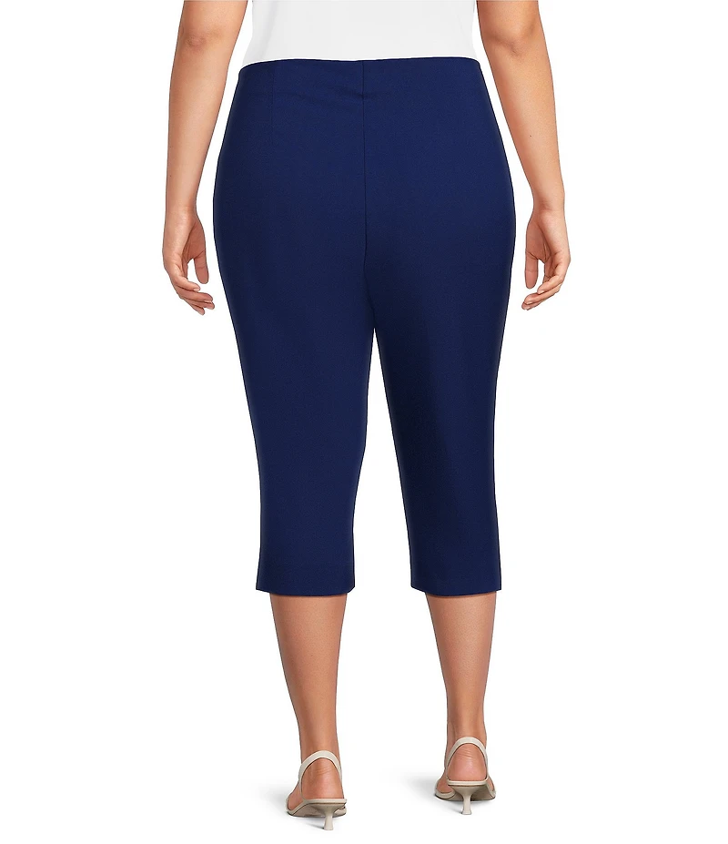 Investments Plus Size Pull-On Pintuck Capri Pants