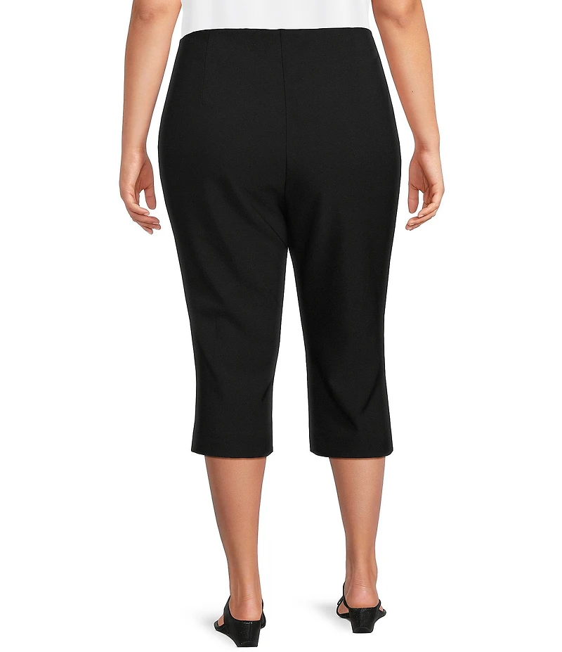 Investments Plus Size Pull-On Pintuck Capri Pants