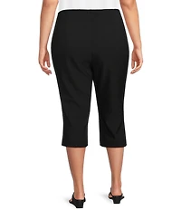 Investments Plus Size Pull-On Pintuck Capri Pants