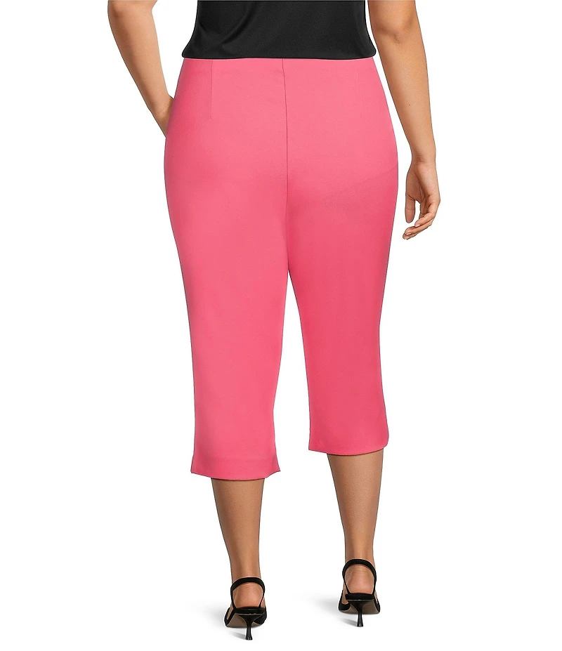Investments Plus Size Pull-On Pintuck Capri Pants