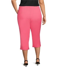 Investments Plus Size Pull-On Pintuck Capri Pants