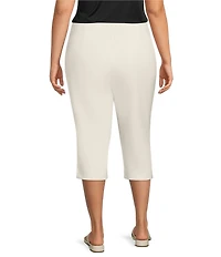 Investments Plus Size Pull-On Pintuck Capri Pants