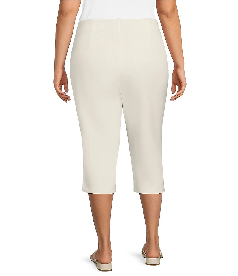 Investments Plus Size Pull-On Pintuck Capri Pants