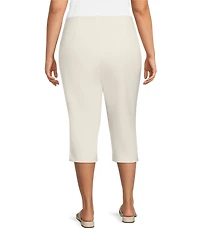 Investments Plus Size Pull-On Pintuck Capri Pants